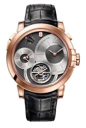 Harry Winston Midnight Tourbillon GMT Geneva MIDATG45RR007 Replica Watch